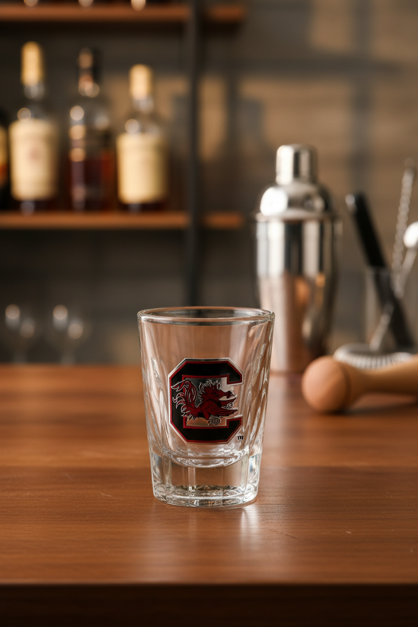 Red & Black College Football Shot Glass | Fan Gift Barware