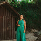 Long Green Wrap Dress