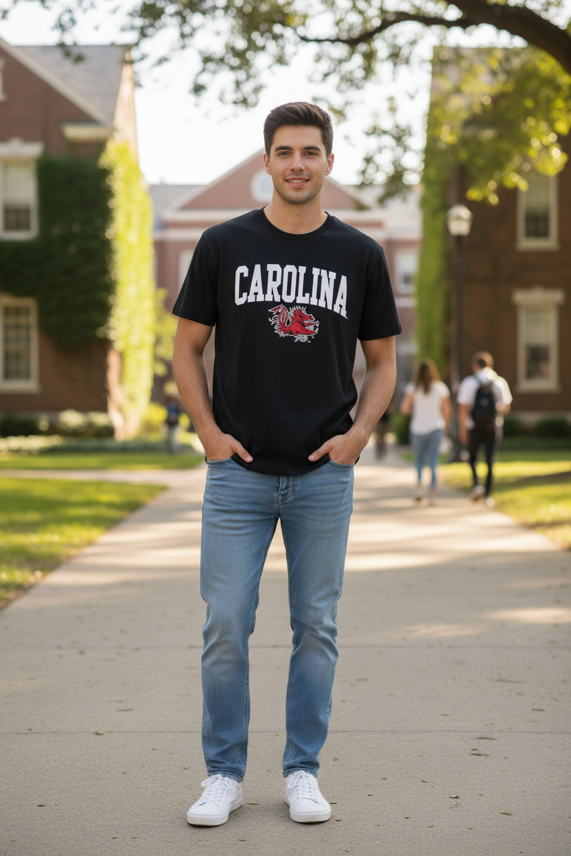 Gamecocks Black T-Shirt College Football Graphic Tee Unisex