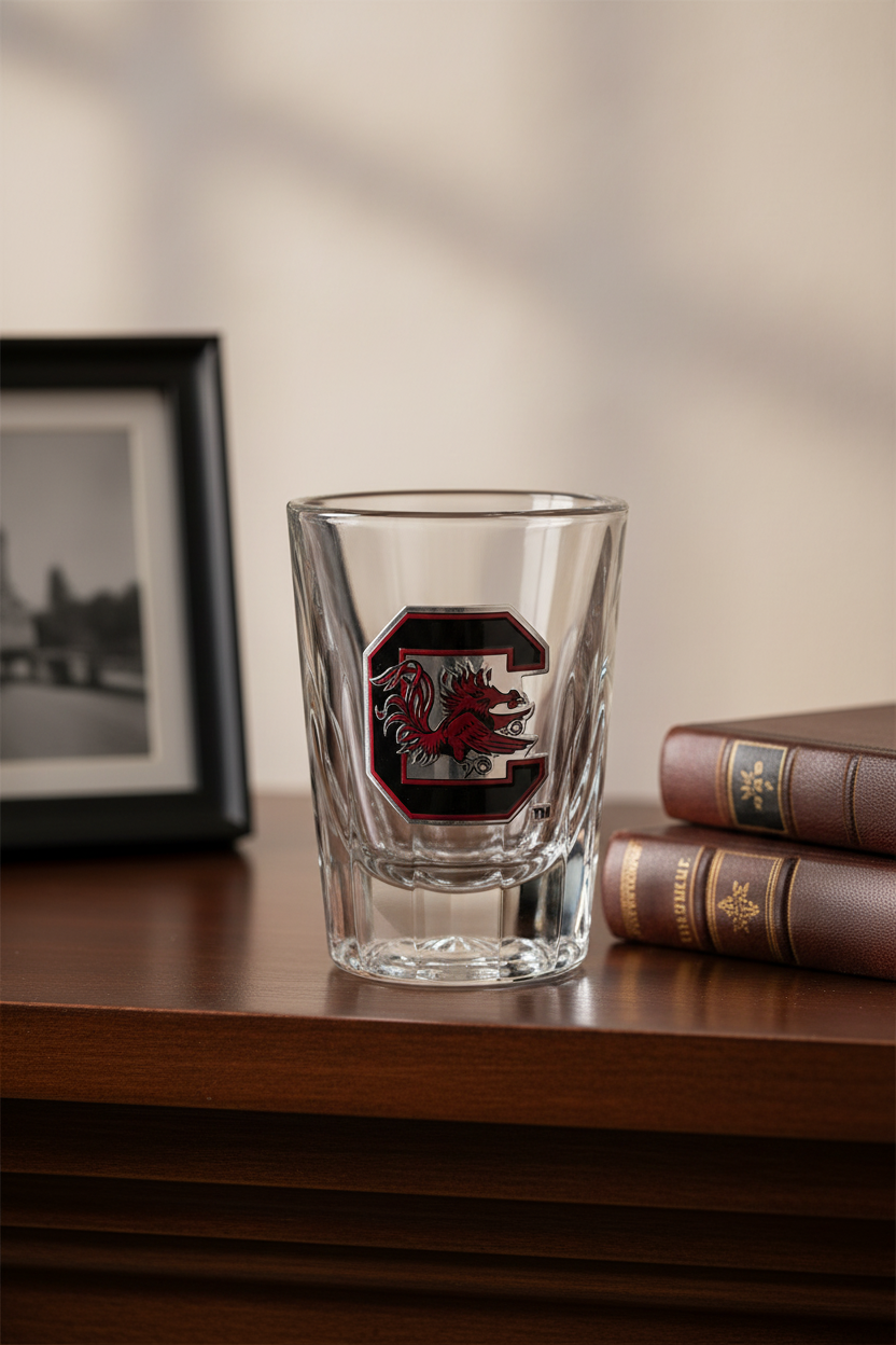 Red & Black College Football Shot Glass | Fan Gift Barware