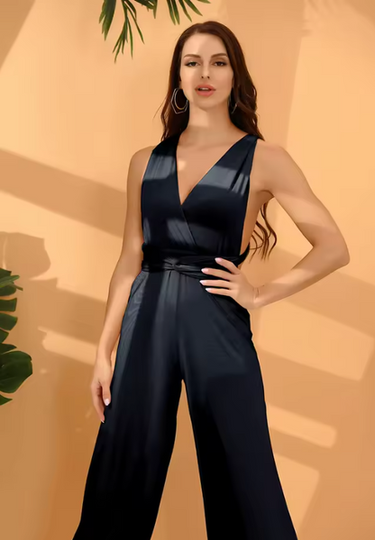 Latina Flair Backless Wide-Leg Jumpsuit