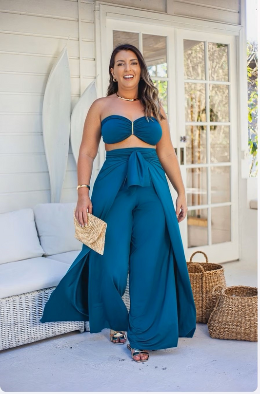 Petrol Green Jumpsuit & Top Pants Set (Backorder)