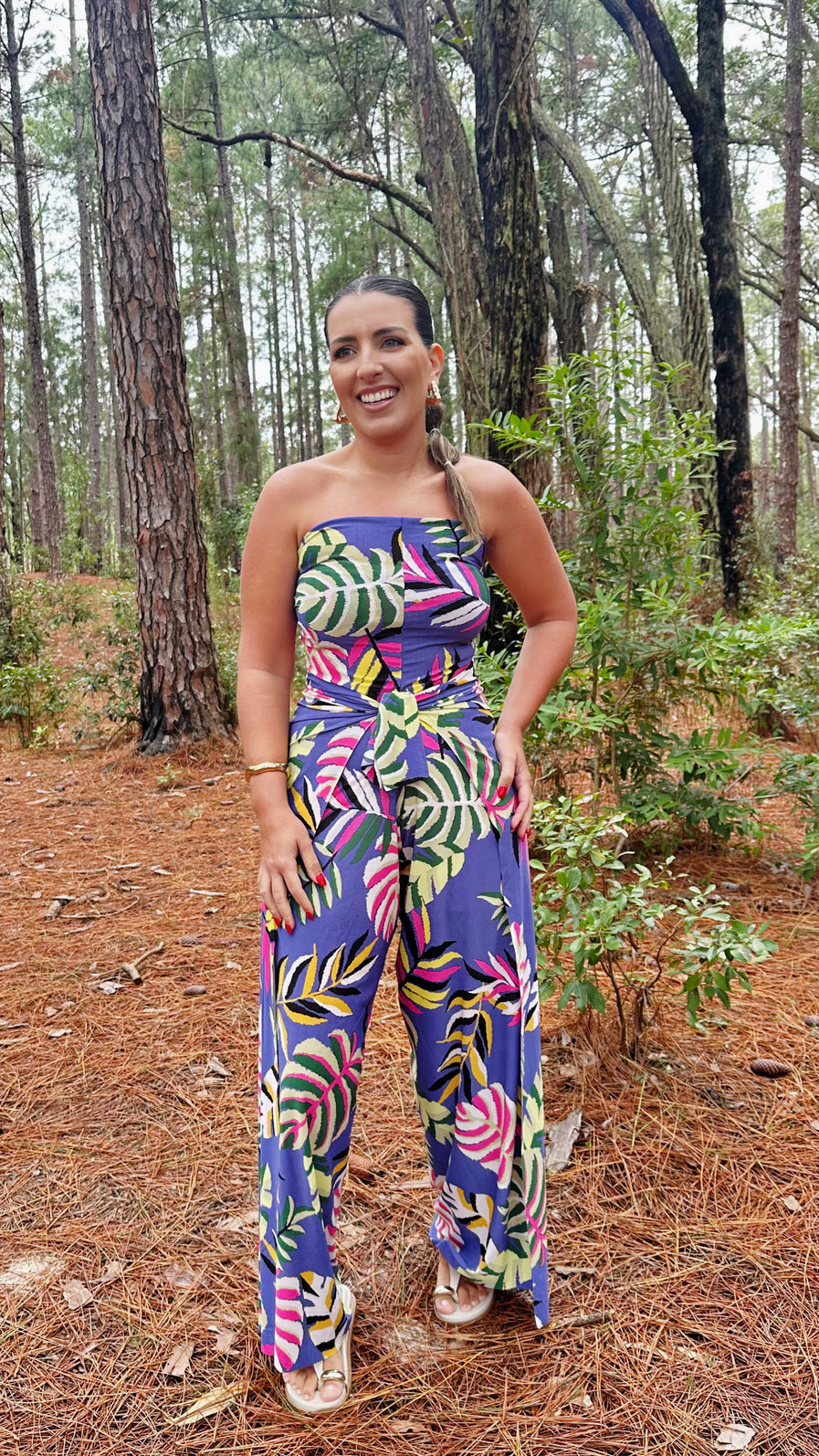 Purple Floral Jumpsuit Set (Backorder)