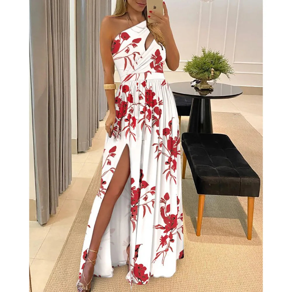 Latina Bloom Off-Shoulder Maxi – Floral Print Summer Dress
