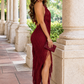 Enchanting Desire Burgundy Fringe Maxi Dress