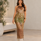 Gilded Glamour Sequin Halter Maxi Dress