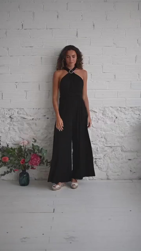 Latina Flair Backless Wide-Leg Jumpsuit